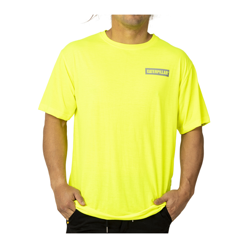 Caterpillar Triton Block S/S Philippines - Mens T-Shirts - Yellow 08459JCRI